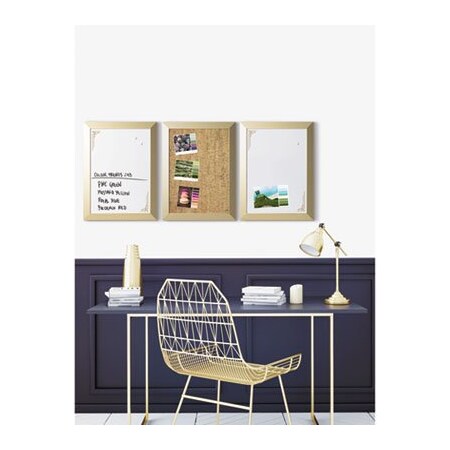 Bi-Silque MasterVisi, Positive Flow Metallic Gold Message Board Set, 18in X 24in, 3PK SOR031